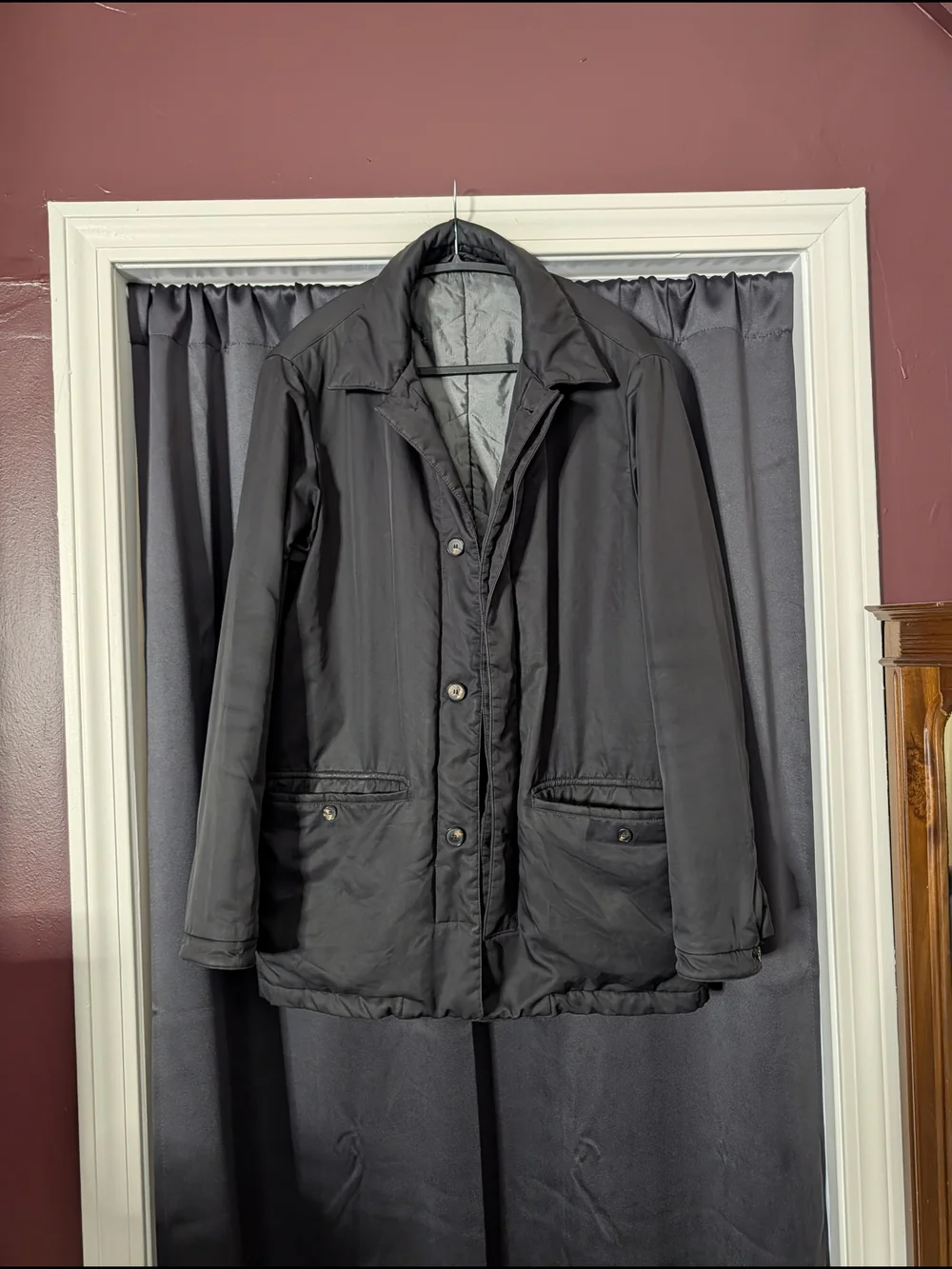 CERRUTI 1881 Men's Black Sueded Insulated Puffer Coat Parka Buttoned Jacket